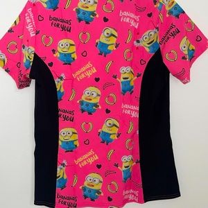 Scrub Top, Despicable Me, size XS. Lightly Worn